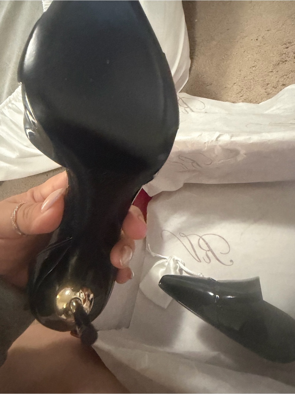 Authentic Roger vivier Black Patent Pointed Toe Stiletto pump 110 size 36.5 - Picture 3 of 7